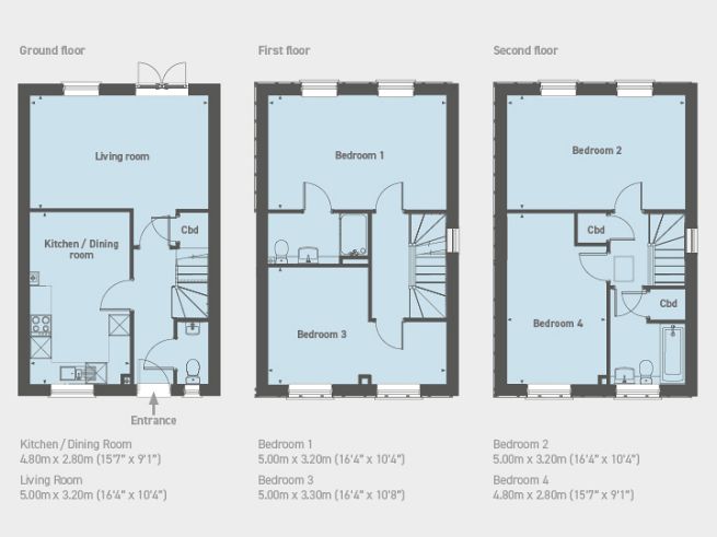 Floor plan, 4 bedroom house  - artist's impression subject to change